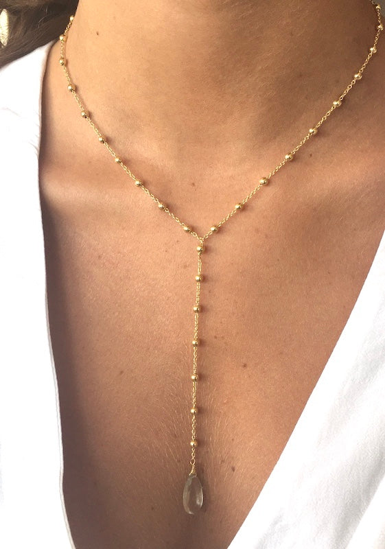 Collar cascada perla oro
