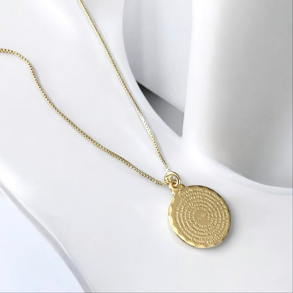 Collar medalla Padre Nuestro oro