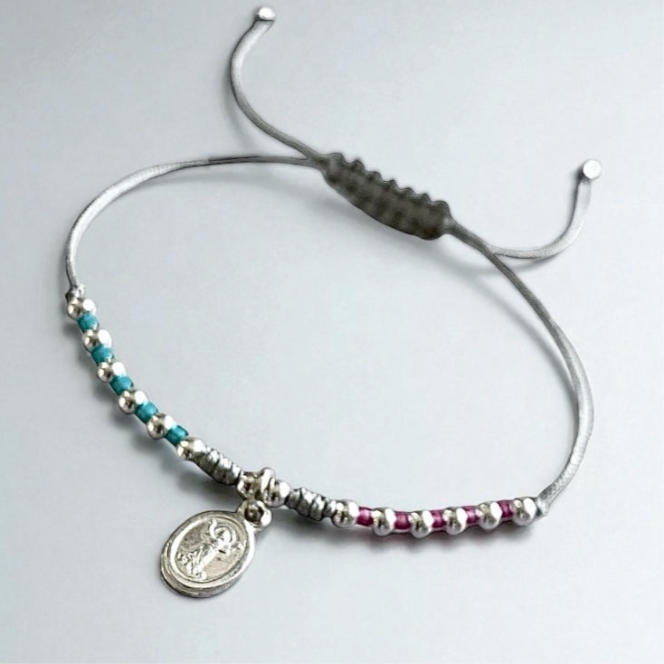 Pulsera hilo niño divino plata