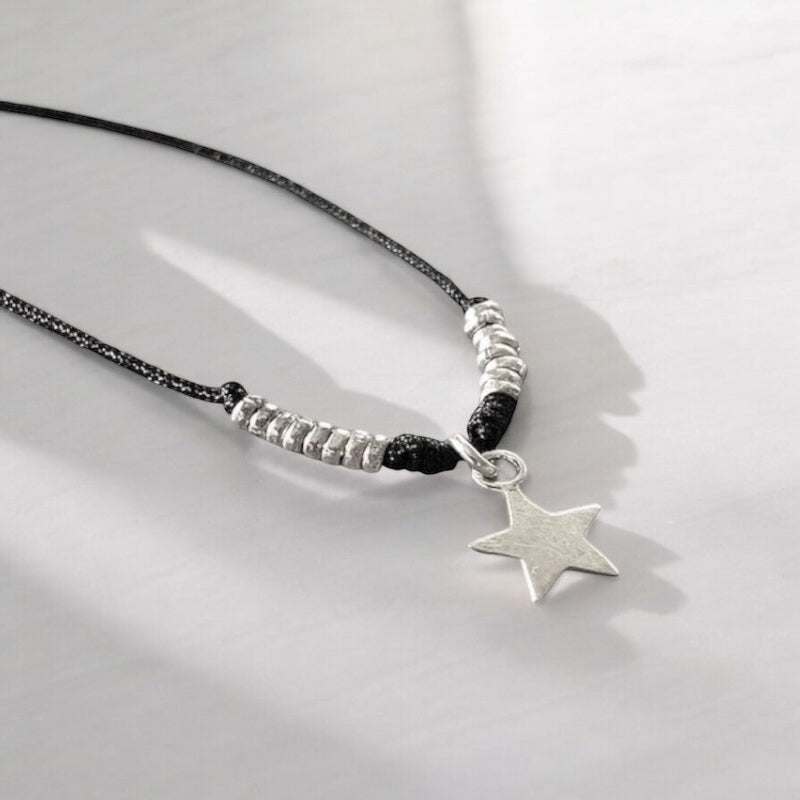 Collar hilo mini estrella plata