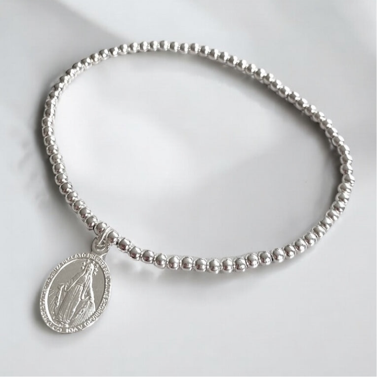 Pulsera virgen de los milagros plata