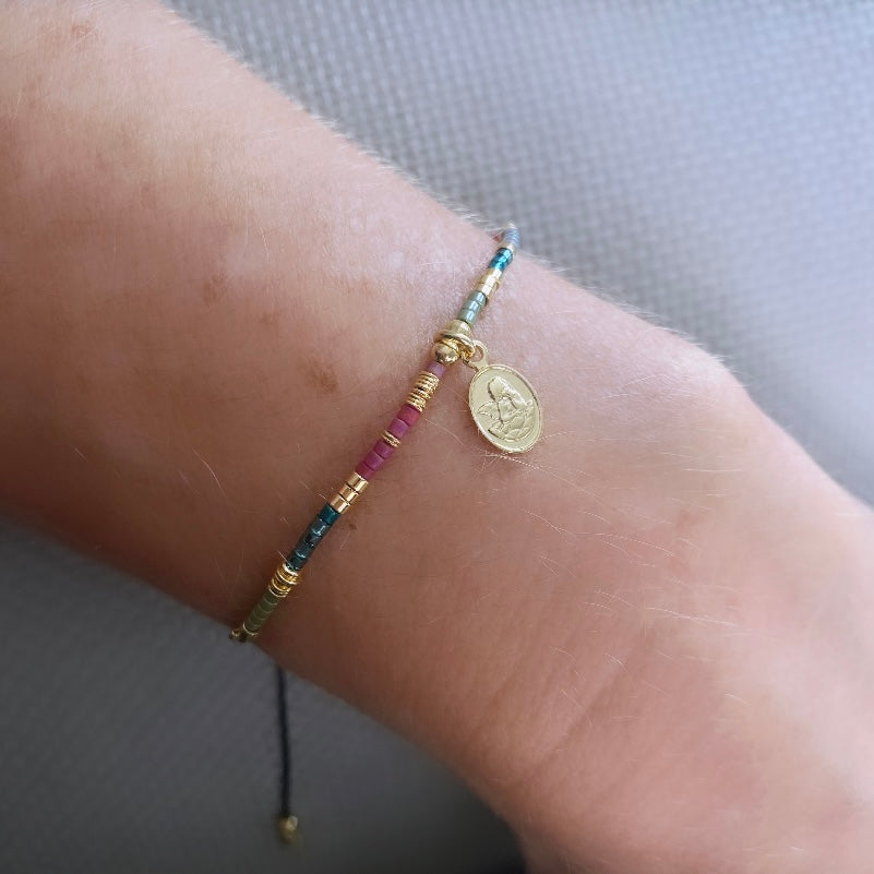 Pulsera hilo mijuki mini ángel oro