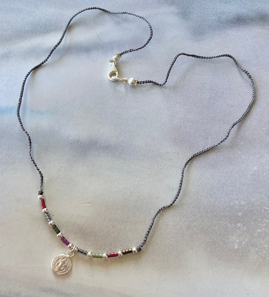 Collar tejido San Benito plata