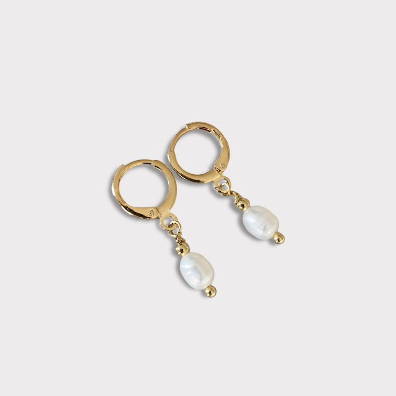 Aros argolla perla oro