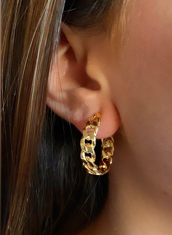 Aros argolla cadena oro