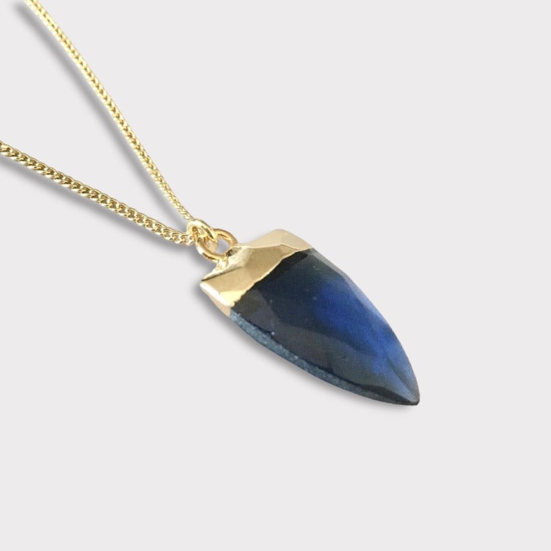 Collar punta azul oro