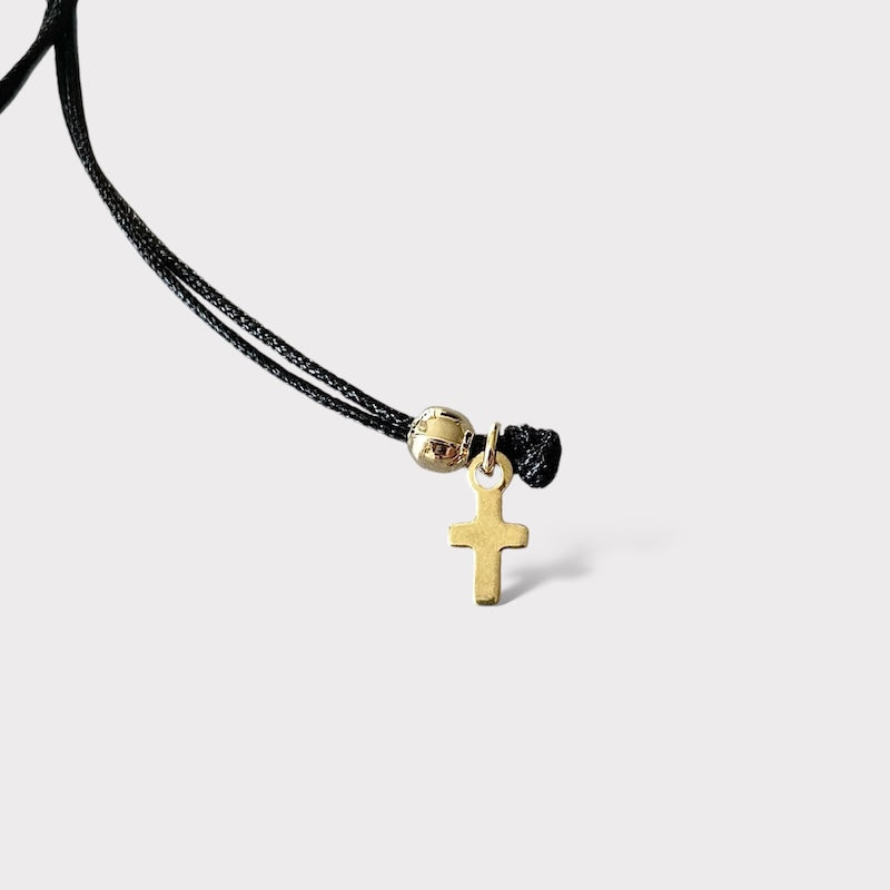 Pulsera hilo Virgen de los Rayos oro