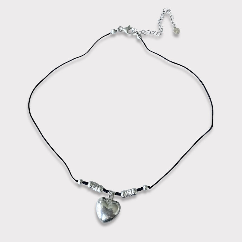 Collar hilo cuore plata