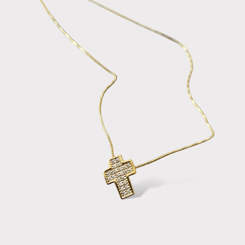 Collar cruz circones oro
