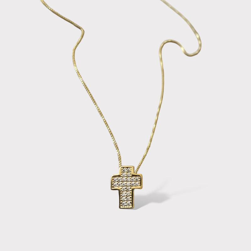Collar cruz circones oro