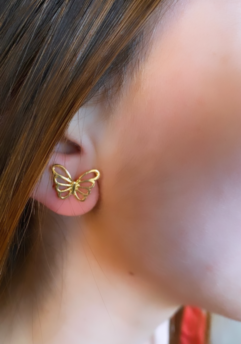Aros mariposa oro