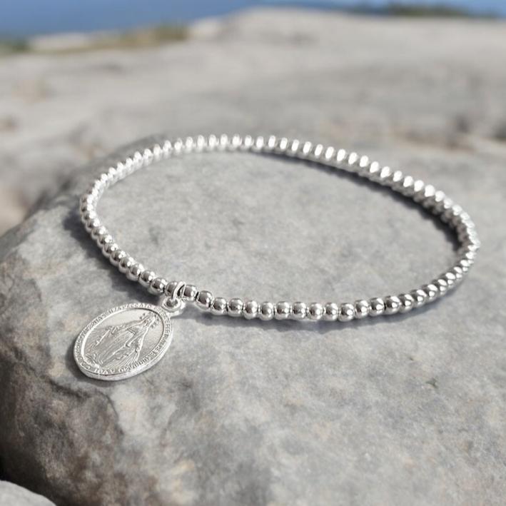 Pulsera virgen de los milagros plata