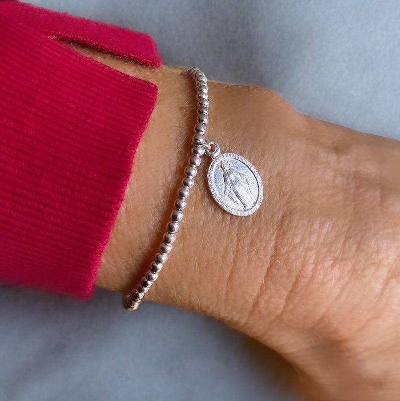 Pulsera virgen de los milagros plata