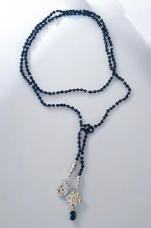 Collar siena cristales azules plata 925