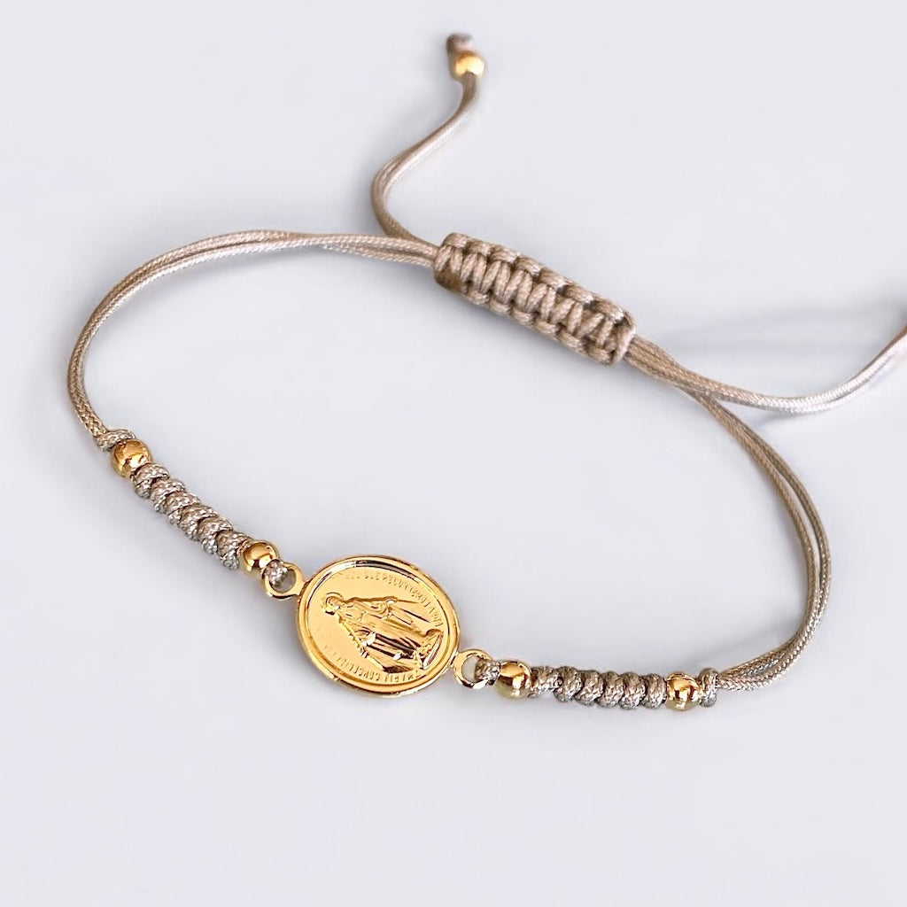 Pulsera hilo virgen de los rayos oro