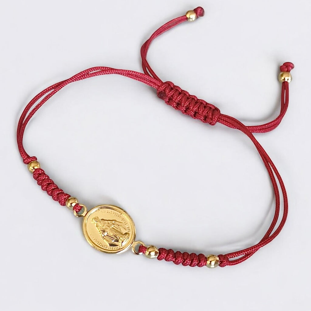Pulsera hilo virgen de los rayos oro