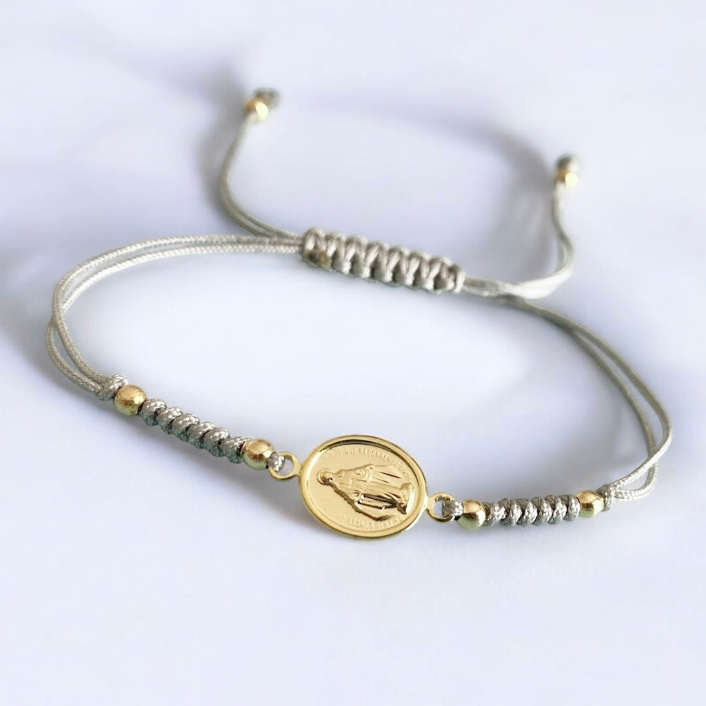 Pulsera hilo virgen de los rayos oro
