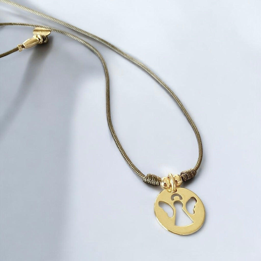 Collar hilo medalla angelito oro