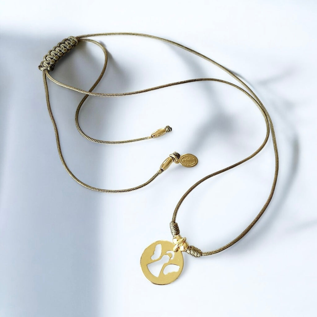 Collar hilo medalla angelito oro