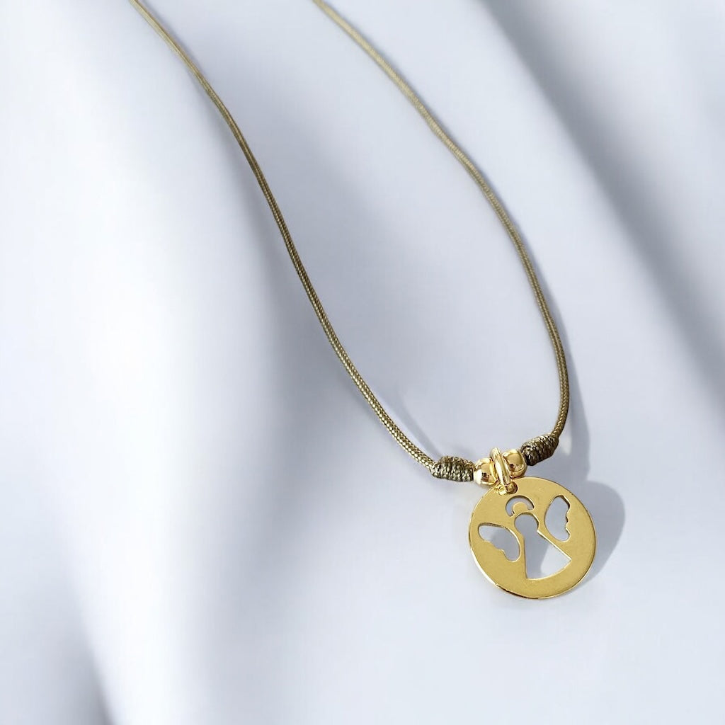 Collar hilo medalla angelito oro