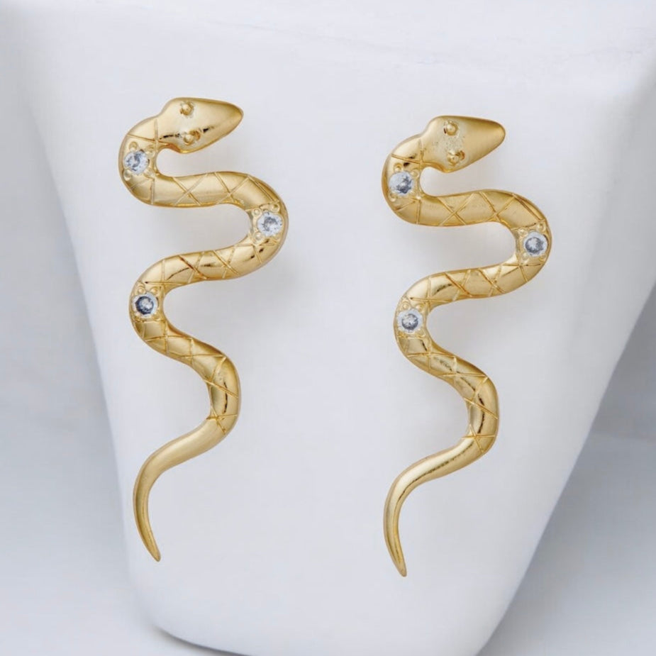 Aros serpiente circones oro