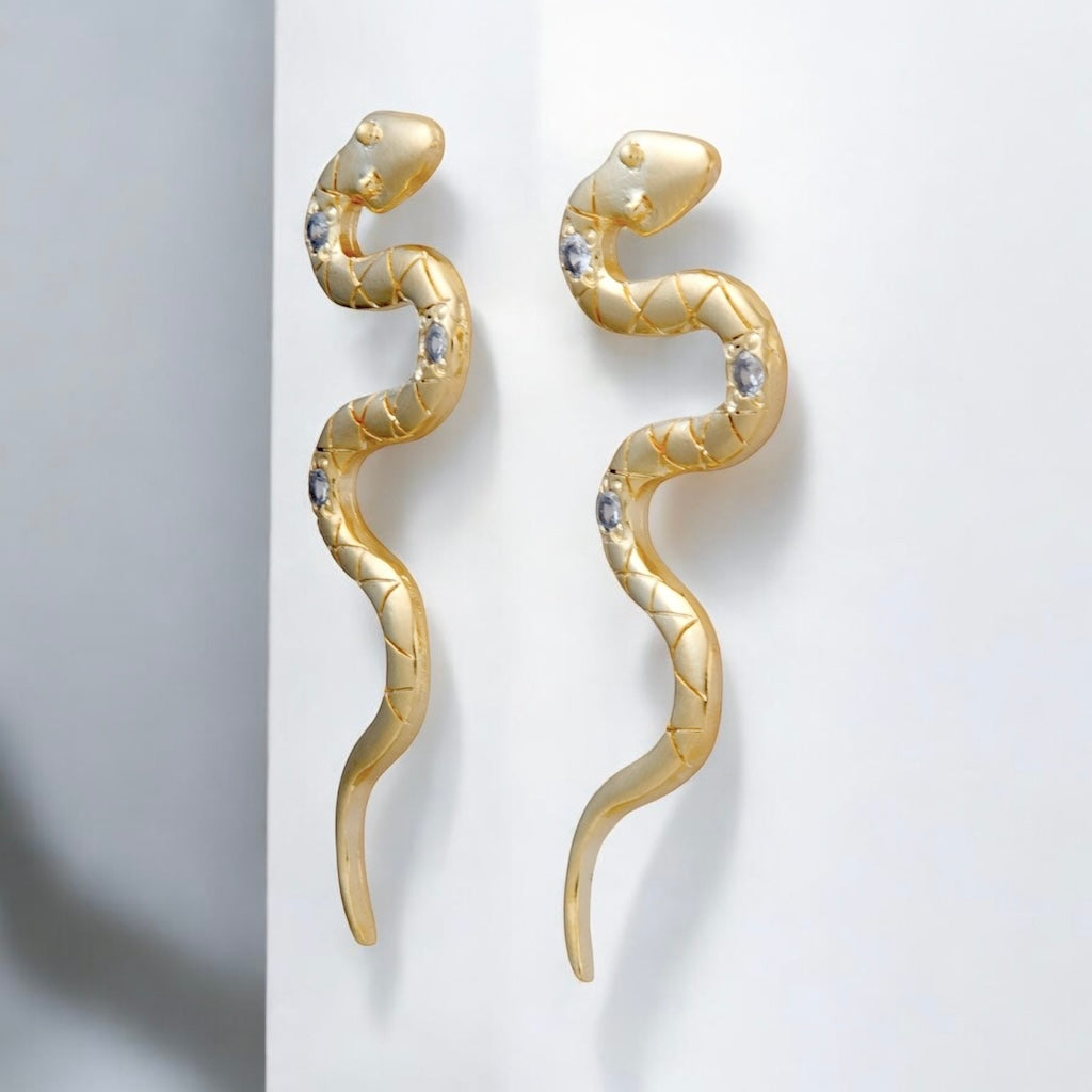 Aros serpiente circones oro