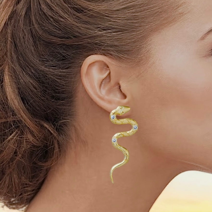 Aros serpiente circones oro