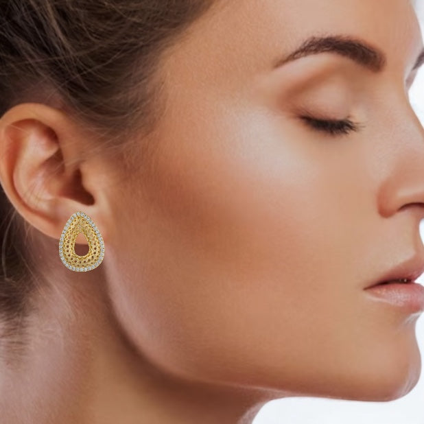 Aros gota circones oro