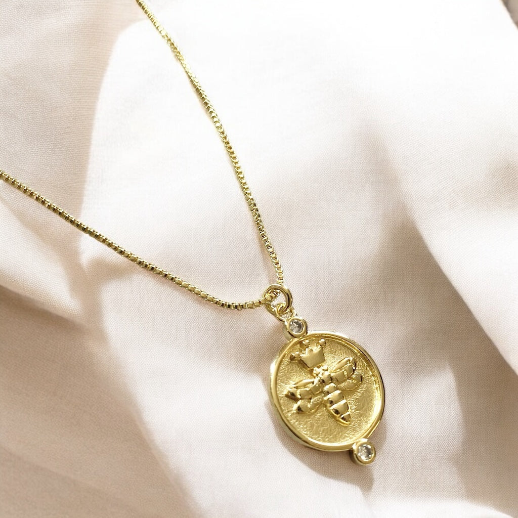 Collar abeja reina oro