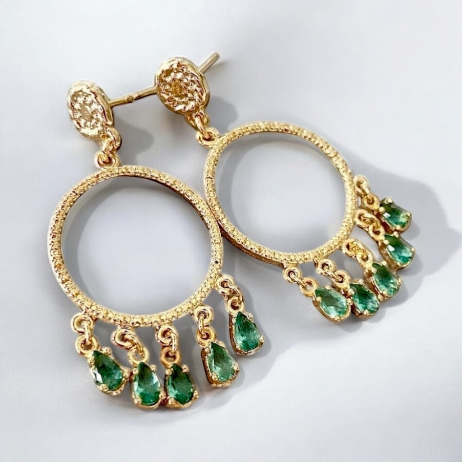 Aros marsella verde oro
