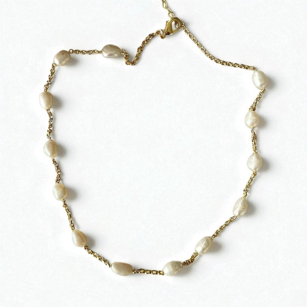 Collar perlas oro