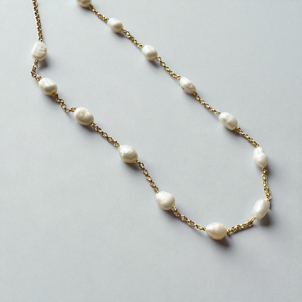Collar perlas oro
