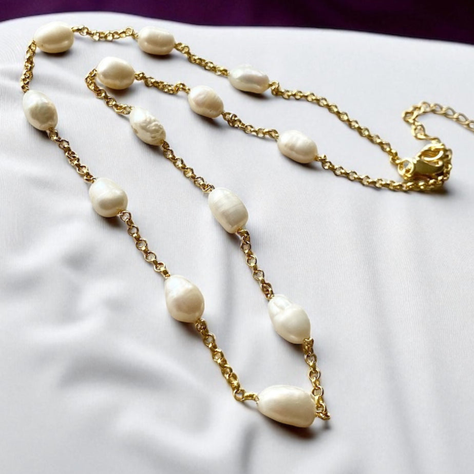 Collar perlas oro
