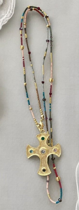 Collar etro gran cruz oro