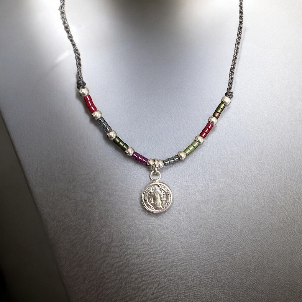 Collar tejido San Benito plata