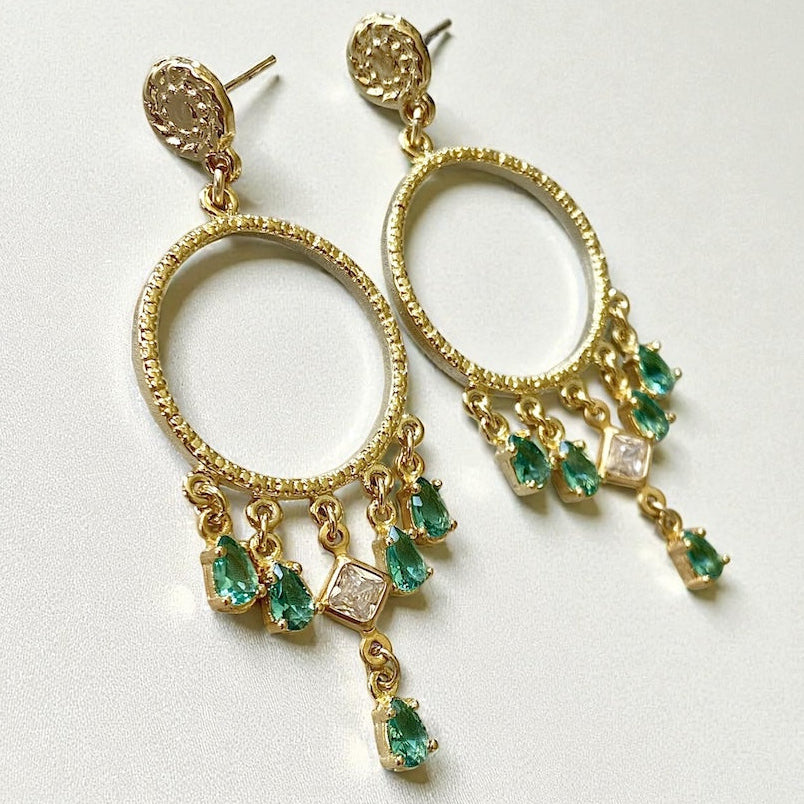 Aros marsella verde oro