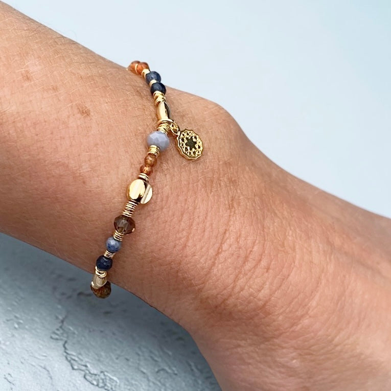 Pulsera medalla estrellita oro