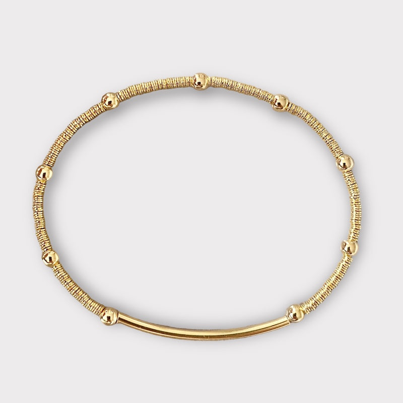 Pulsera mostacilla barrita oro