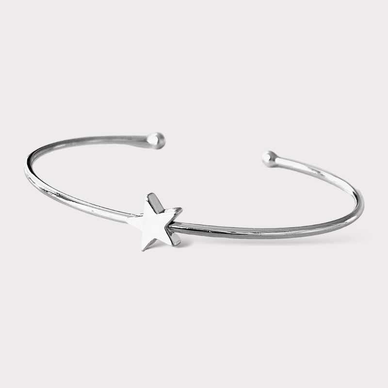 Esclava estrellita enchape oro blanco
