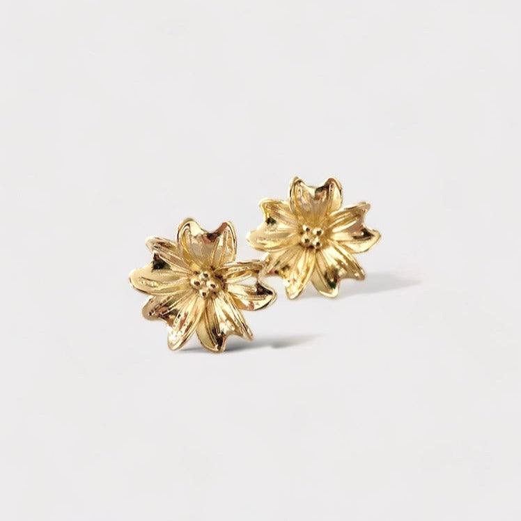 Aros flor oro