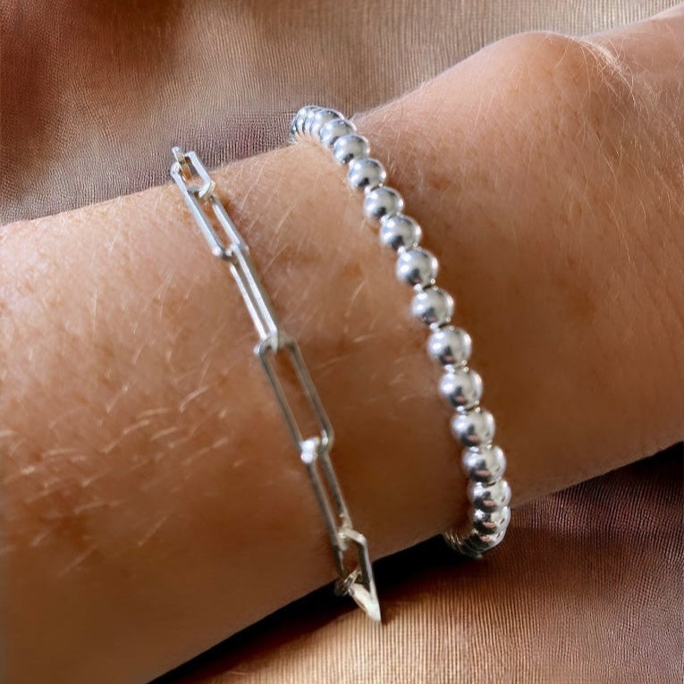 Pulsera luz 4 mm plata