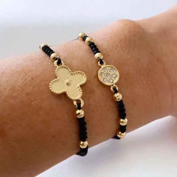 Pulsera hilo disco circones oro
