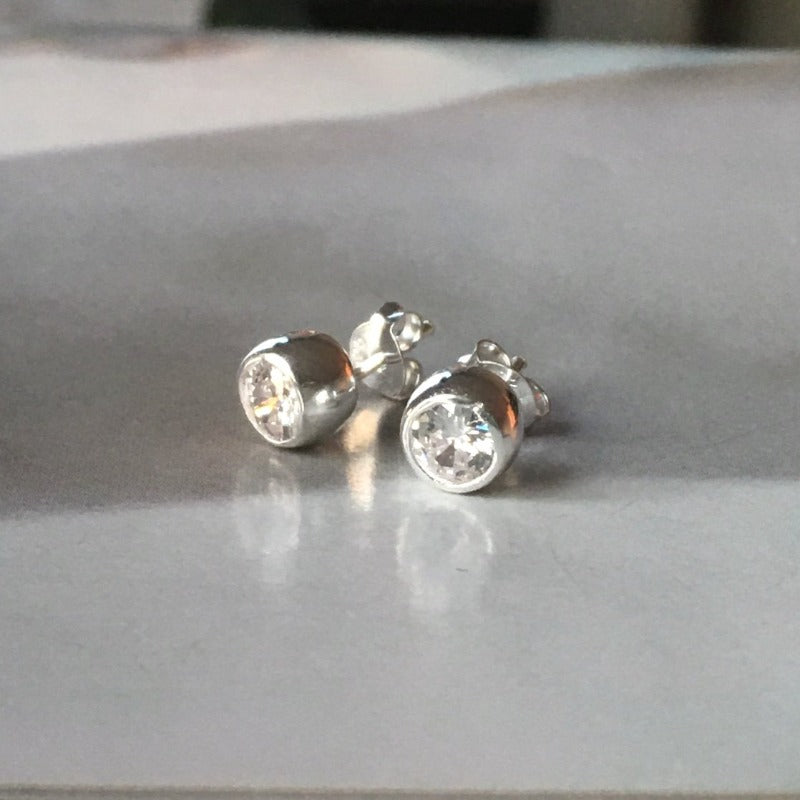 aros punto de luz plata
