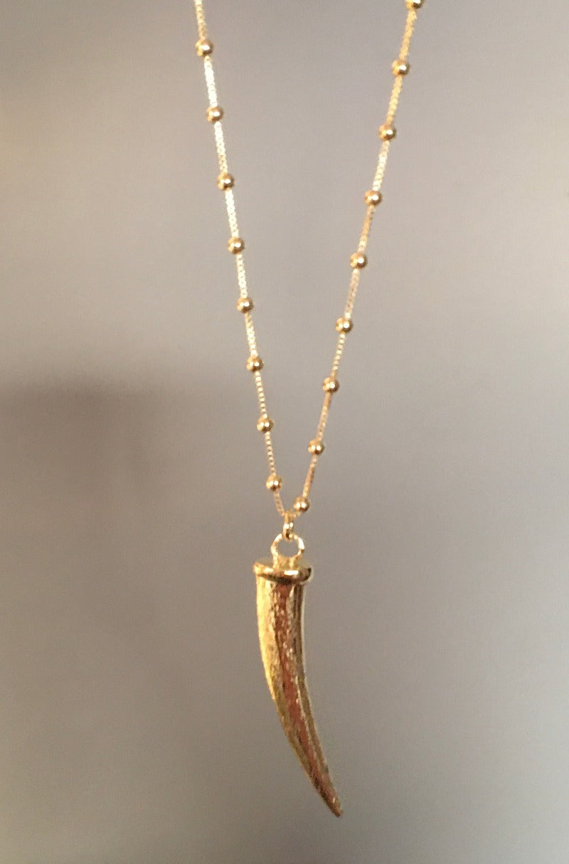 collar colmillo oro