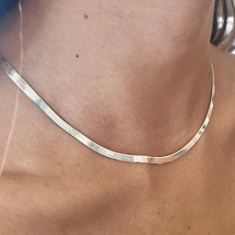 collar cinta plata
