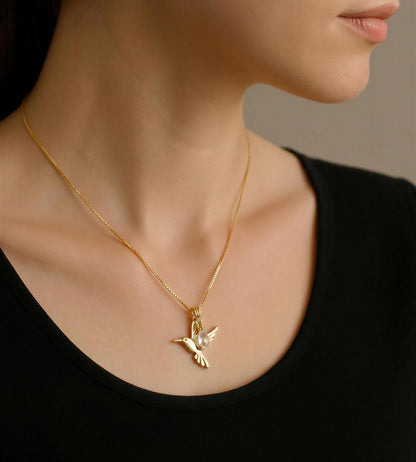 Collar duo colibrí oro