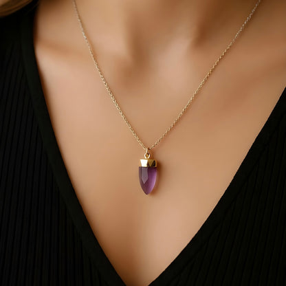 Collar punta turmalina oro