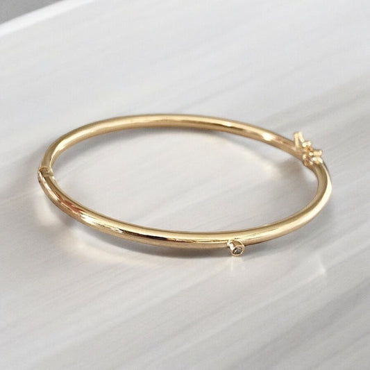 Esclava lisa circón oro