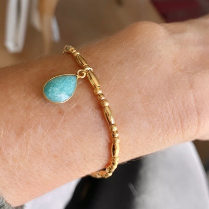 Pulsera turquesa oro