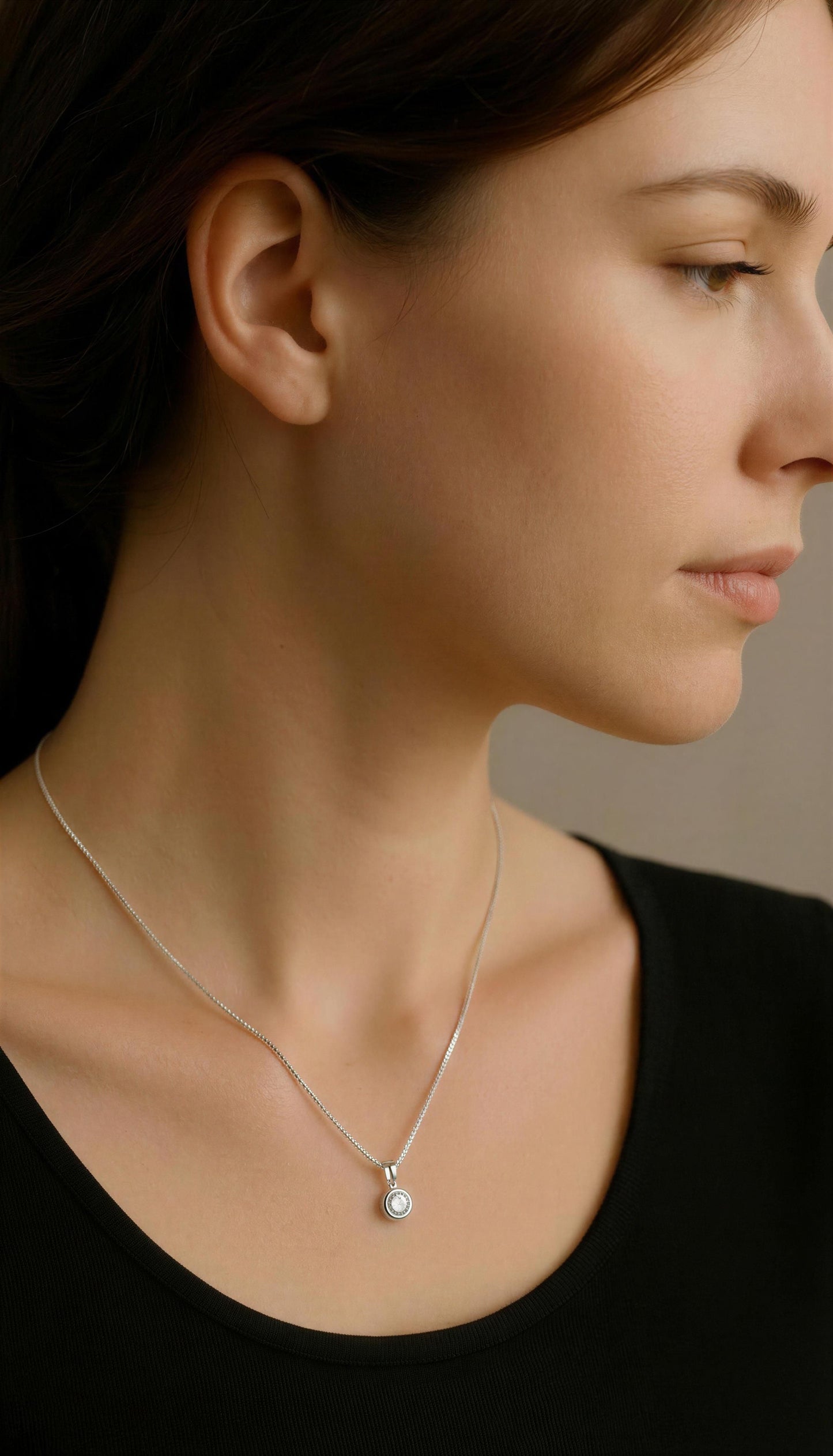 Collar punto de luz 5mm plata 925